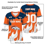 personalized denver broncos dripping flames orange white jersey best selling