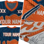 personalized denver broncos dripping flames orange white jersey best selling