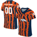 personalized denver broncos stripe splatter orange jersey best selling