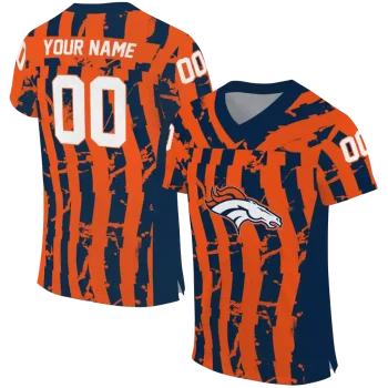 personalized denver broncos stripe splatter orange jersey best selling