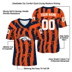 personalized denver broncos stripe splatter orange jersey best selling