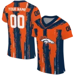 personalized denver broncos striped texture orange jersey best selling