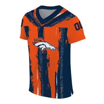 personalized denver broncos striped texture orange jersey fashion forward