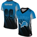 personalized detroit lions halftone fade blue black jersey best selling