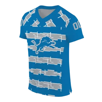 personalized detroit lions layered grids blue jersey fashion forward
