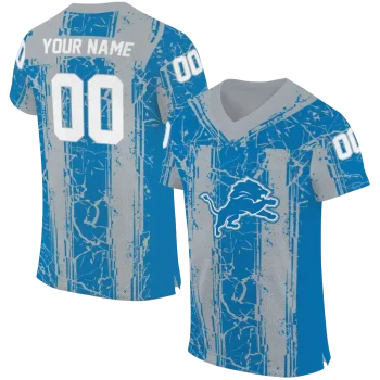 personalized detroit lions rugged stripes blue jersey best selling