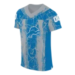 personalized detroit lions rugged stripes blue jersey best selling