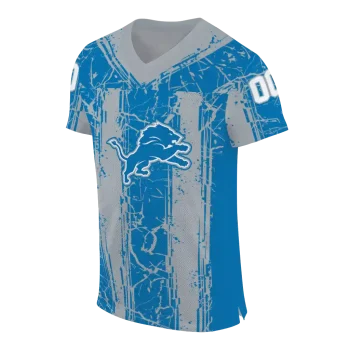 personalized detroit lions rugged stripes blue jersey fashion forward