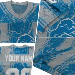 personalized detroit lions rugged stripes blue jersey best selling