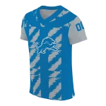 personalized detroit lions stripe block blue jersey best selling
