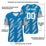 personalized detroit lions stripe block blue jersey best selling