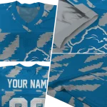 personalized detroit lions stripe block blue jersey best selling