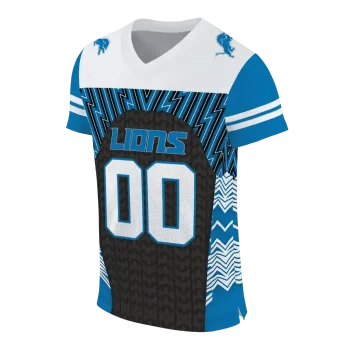 personalized detroit lions tire arrows blue black white jersey fashion forward