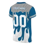 personalized drake bulldogs dripping flames blue white jersey best selling