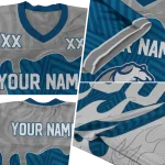 personalized drake bulldogs dripping flames blue white jersey best selling