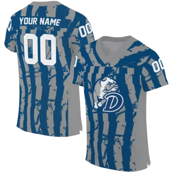 personalized drake bulldogs stripe splatter blue jersey best selling
