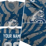 personalized drake bulldogs stripe splatter blue jersey best selling