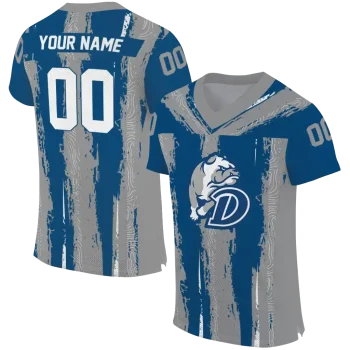personalized drake bulldogs striped texture blue jersey best selling