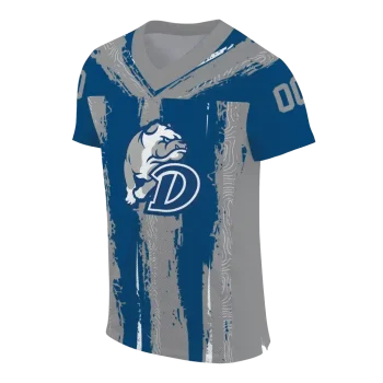 personalized drake bulldogs striped texture blue jersey fashion forward