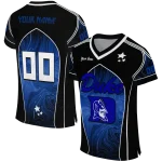 personalized duke blue devils halftone slant blue black jersey best selling