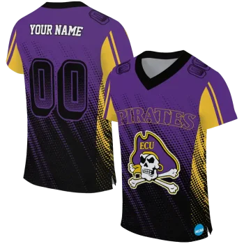personalized east carolina pirates halftone flow purple black jersey best selling