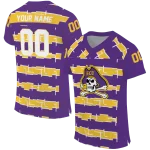 personalized east carolina pirates layered grids purple jersey best selling