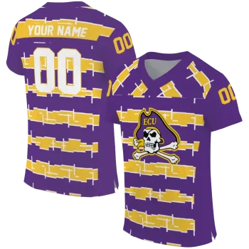 personalized east carolina pirates layered grids purple jersey best selling