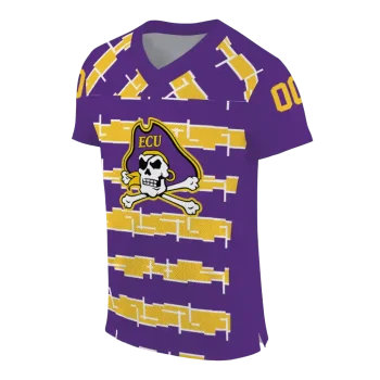 personalized east carolina pirates layered grids purple jersey fashion forward