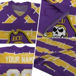 personalized east carolina pirates layered grids purple jersey best selling