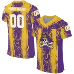 personalized east carolina pirates rugged stripes purple jersey best selling