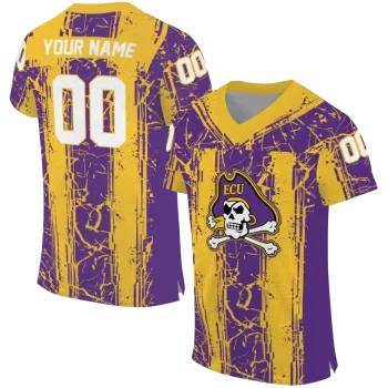 personalized east carolina pirates rugged stripes purple jersey best selling