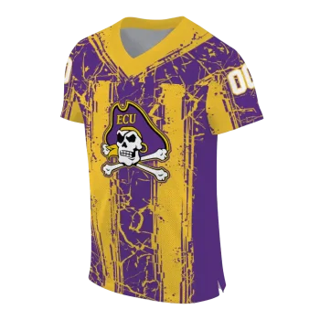 personalized east carolina pirates rugged stripes purple jersey fashion forward