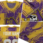 personalized east carolina pirates rugged stripes purple jersey best selling