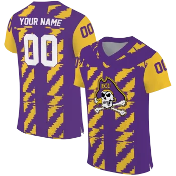 personalized east carolina pirates stripe block purple jersey best selling