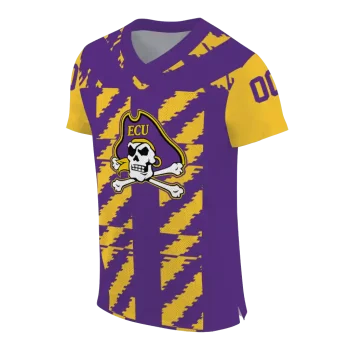 personalized east carolina pirates stripe block purple jersey fashion forward