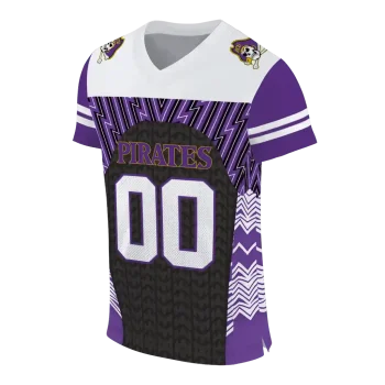 personalized east carolina pirates tire arrows purple black white jersey fashion forward