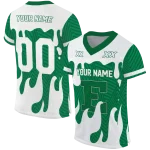 personalized eastern michigan eagles dripping flames green white jersey best selling