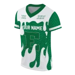 personalized eastern michigan eagles dripping flames green white jersey best selling