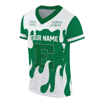 personalized eastern michigan eagles dripping flames green white jersey fashion forward