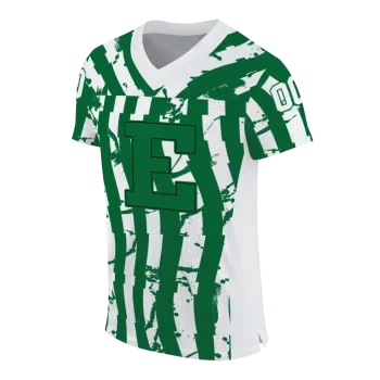 personalized eastern michigan eagles stripe splatter green jersey fashion forward