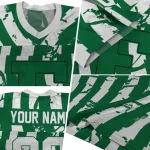 personalized eastern michigan eagles stripe splatter green jersey best selling