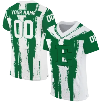 personalized eastern michigan eagles striped texture green jersey best selling