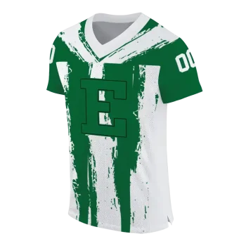 personalized eastern michigan eagles striped texture green jersey fashion forward