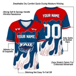 personalized florida atlantic owls dripping flames blue white jersey best selling