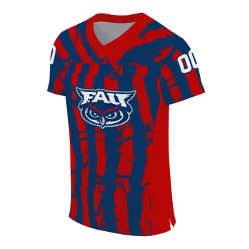 personalized florida atlantic owls stripe splatter blue jersey fashion forward