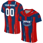 personalized florida atlantic owls striped texture blue jersey best selling