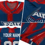 personalized florida atlantic owls striped texture blue jersey best selling