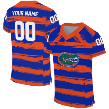 personalized florida gators art stripe blue jersey best selling