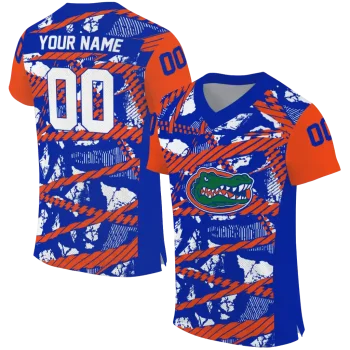 personalized florida gators camo shatter blue jersey best selling