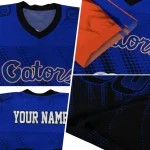 personalized florida gators halftone flow blue black jersey best selling